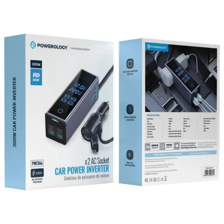 مبدل برق خودرو پاورولوژی مدل PWCUQC044 توان 300 وات