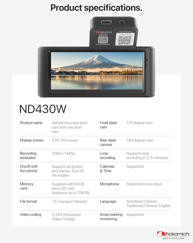 دوربین ثبت وقایع ناکامیچی ND430W