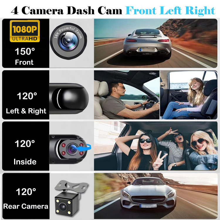 دوربین ثبت حوادث ۴ لنزه وای فای دار DASH CAMERA