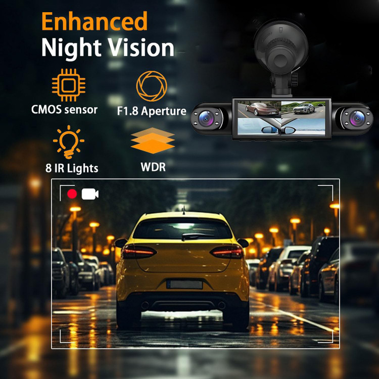 دوربین ثبت حوادث ۴ لنزه وای فای دار DASH CAMERA