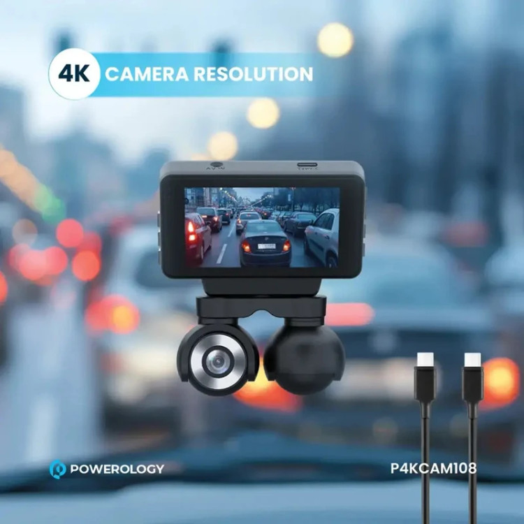 دوربین ثبت وقایع پاورولوژی 4K دو دوربین مدل P4KCAM108