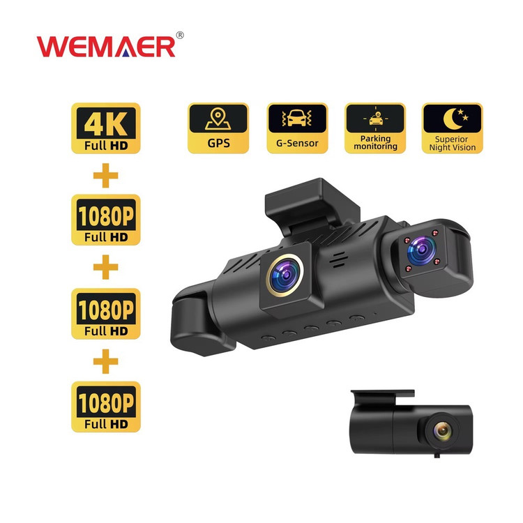 دوربین ثبت وقایع خودرو 4K چهار لنز وایفای مدل YL-A70